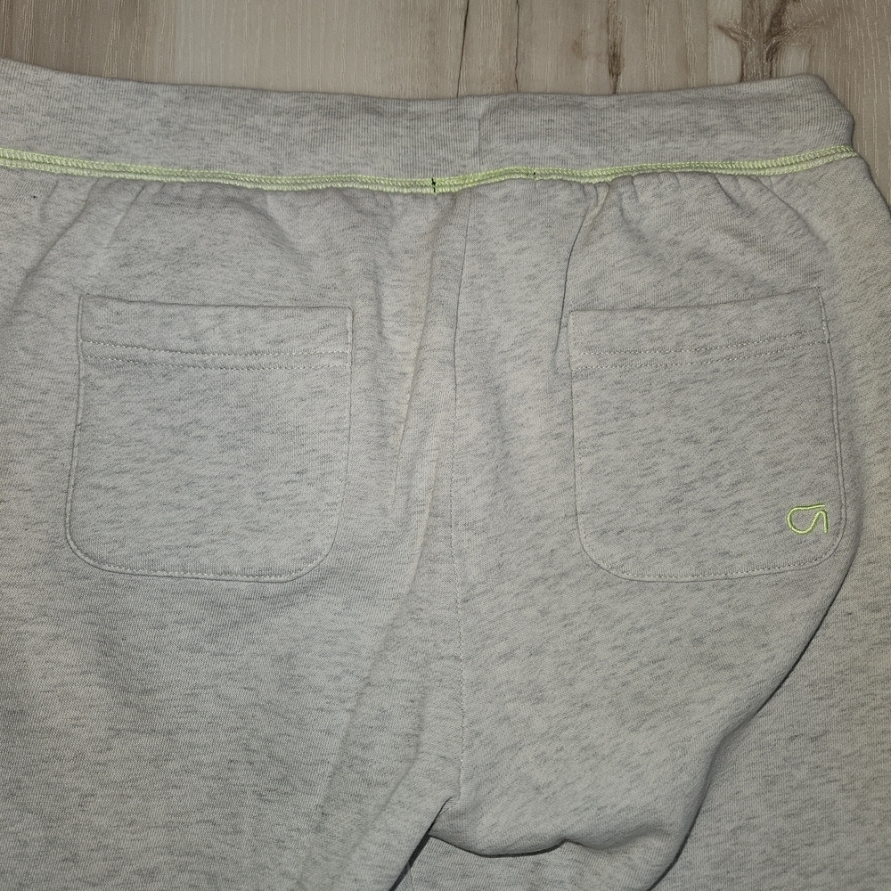 GAP Light Gray Sweat Joggers with Neon Yellow Drawstring - Picture 11 of 12